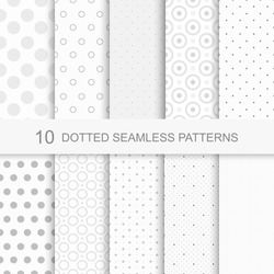 Set of soft seamless patterns with dots