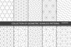 Collection of seamless ornamental patterns.