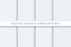 Delicate seamless striped patterns. Decorative fabric geometric textures. You can find seamless backgrounds is swatches panel.