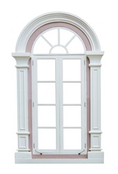 Classic window frame isolated on white background