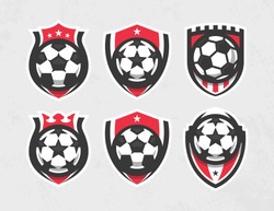 Modern vector soccer logo set