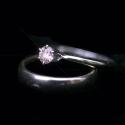 sparkling diamond engagement ring with wedding band