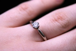 shiny diamond engagement ring