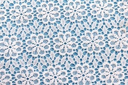 Double white-blue material with symmetrical pattern for tailoring tablecloths and other products