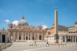 St. Peter square in Vatican city center of Rome Italy, famous travel and religious tourism landmark cityscape capital of Pope
