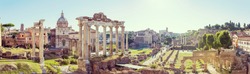Forum Romanum view from the Capitoline Hill in Italy, Rome. Panorama