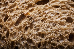 A slice of brown bread,up close
