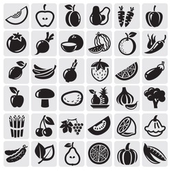 Fruit and Vegetables icon set