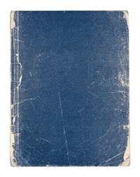 Old vintage blue book isolated on white background