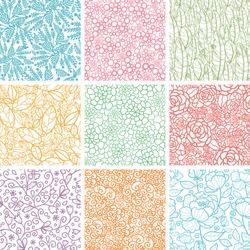 Set Of Nine Textured Natural Seamless Patterns Backgrounds