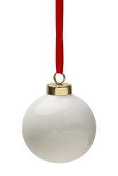 Blank Christmas Bulb with Copy Space Isolated On White Background.
