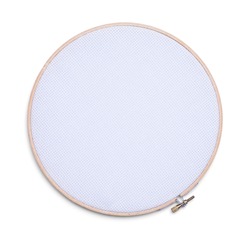 Cross Stitch Hoop Isolated on White Background.