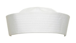 White Sailor Hat Front View Cut Out.