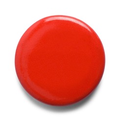 Round Red Pin Button Cut Out on White.