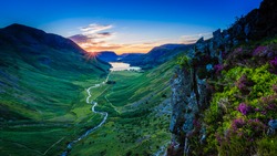 Tranquil Sunset in Buttermere valley, The Lake District, Cumbria, England