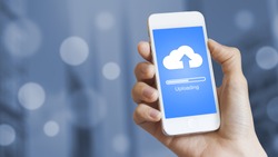 Cloud upload from mobile phone to store data on server