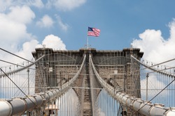 The Brooklyn Bridge in New York City is one of the oldest suspension bridges in the United States. It spans the East River and connects the boroughs of Manhattan and Brooklyn together.
