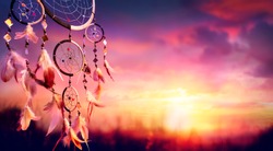Dreamcatcher - Native American Decoration At Sunset