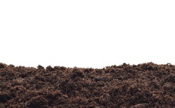bio ground or soil substrate as frame or border isolated on white