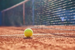 Tennis ball with blurred background.                      