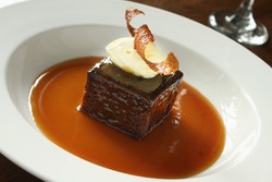 plated sticky toffee pudding