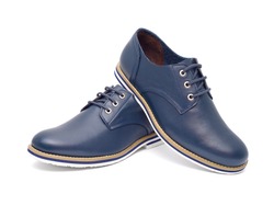 Men's fashion shoes blue, casual design on a white background isolated