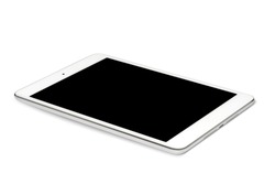 Digital tablet computer on white background, isolated