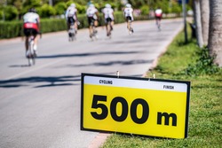 500 meters to Cycling race finish