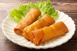 Fried spring rolls of Chinese food