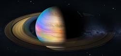 Saturn planet in space. Elements of this image furnished by NASA.