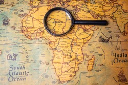Africa on map background texture