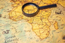 Africa on map background texture