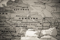 Ukraine on political map of Europe