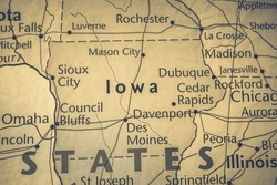 Iowa on the USA map