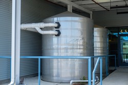 Large stainless steel rain capture tanks