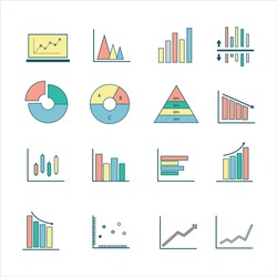 
Colorful graph icon vector for business commercial market stock
