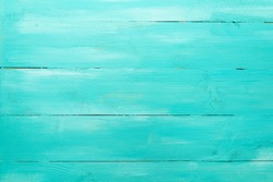 Vintage Turquoise Wood Board Painted Background