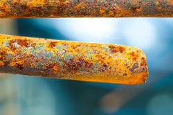 Closeup to Rust on Iron Rod, Iron Oxide