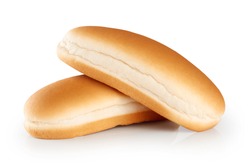 Hot dog buns  isolated on white background.