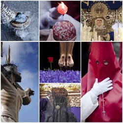 Concept of holyweek in Spain, collage