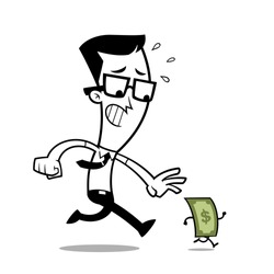 Businessman, he is chasing the money