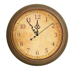 Old antique clock isolated