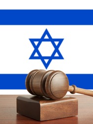 Gavel  and Flag of Israel