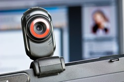 Webcam on a computer screen