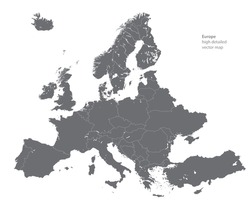 Europe high detailed vector map