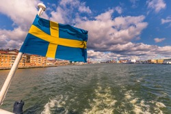 Flag of Sweden in Gothenburg, Sweden