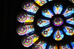 Circular pattern stained glass window