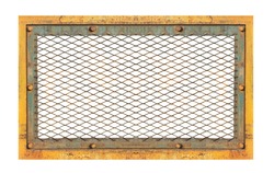 Rust  steel grating frame. Clipping path