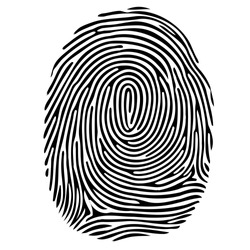 Vector black isolated fingerprint on white background