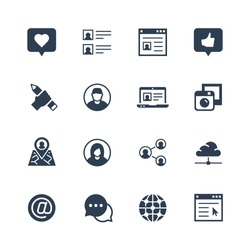 Social media and network vector icon set